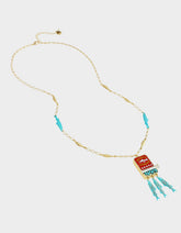 SARDINES LONG PENDANT NECKLACE BLUE