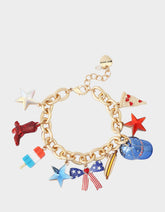 AMERICANA CHARM FLEX BRACELET RED