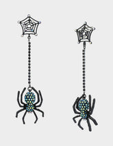 SPIDER WEB LINEAR EARRING GREEN