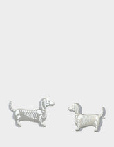 SKELETON DACHSHUND STUD EARRING SILVER