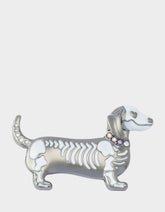 SKELETON DACHSHUND BROOCH SILVER
