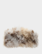 SNOW LEOPARD FAUX FUR HEADBAND IVORY