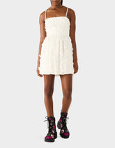 PLEATHER FLORAL MINI OFF WHITE