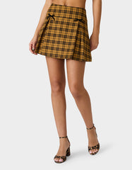 RAD PLAID SKIRT YELLOW PLAID