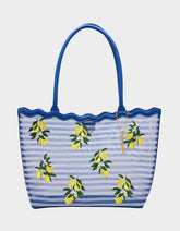 MESHIN AROUND TOTE BLUE/STRIPE
