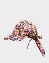 PRINTED BASEBALL HAT WITH BOW TIE BLACK MULTI