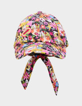 PRINTED BASEBALL HAT WITH BOW TIE BLACK MULTI