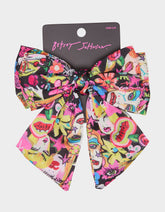 OVERSIZED BOW CLIP BLACK MULTI