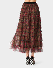 LOVELY LAYERS SKIRT LEOPARD ROSE