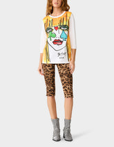 BETSEY FACE 3/4 SLEEVE GRAPHIC T-SHIRT MULTI