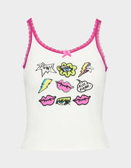 BETSEY ICON CLUSTER TANK WHITE