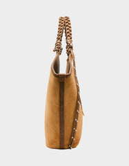 SUEDE TULIP TOTE TAN