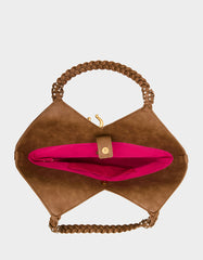 SUEDE TULIP TOTE TAN
