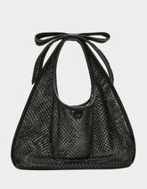 BOW MINI MESH TOTE BLACK
