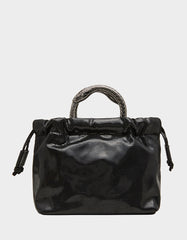 SNAKE RING HANDLE POUCH BLACK