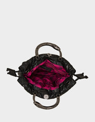 SNAKE RING HANDLE POUCH BLACK