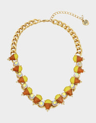 RICH WITCH CANDY CORN FRONTAL NECKLACE ORANGE