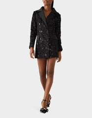 ROSETTE BLAZER DRESS BLACK