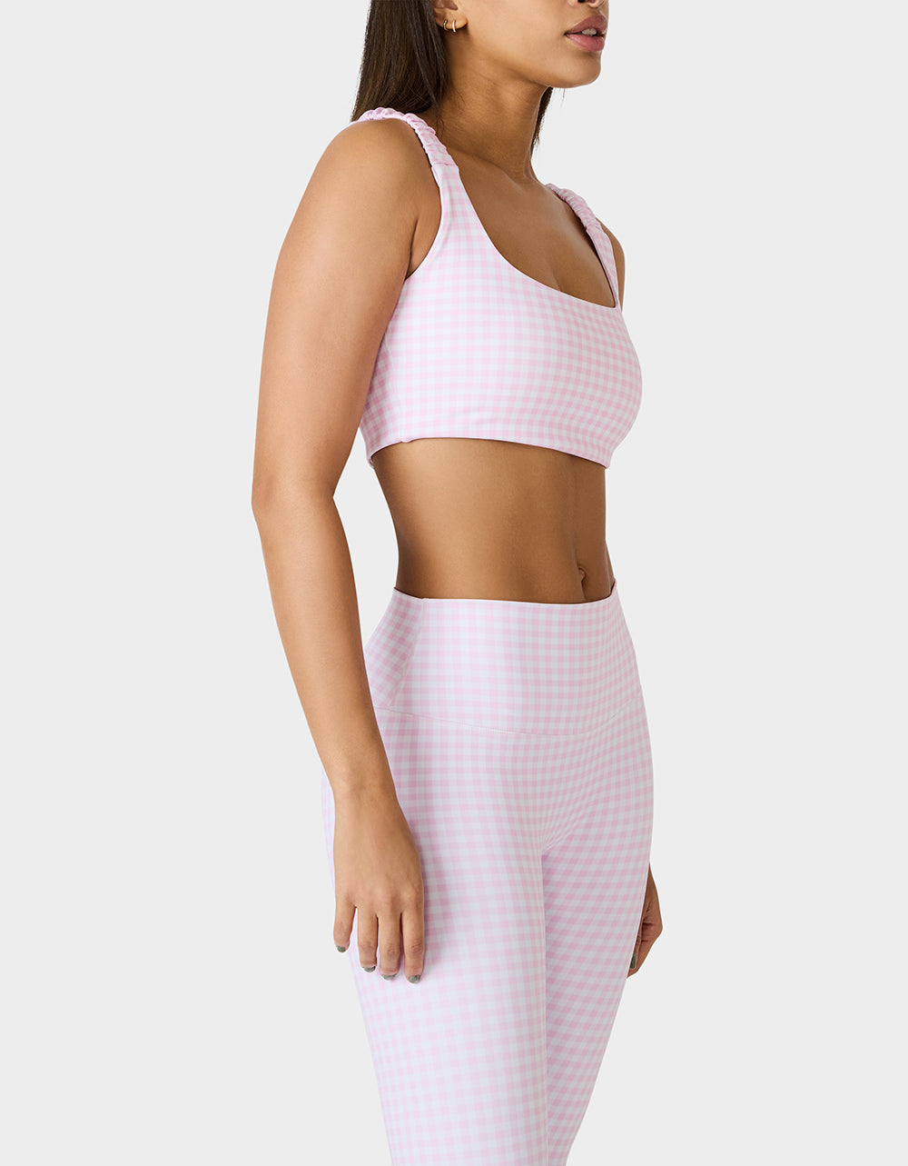 GINGHAM PRINT BRA TOP PINK MULTI