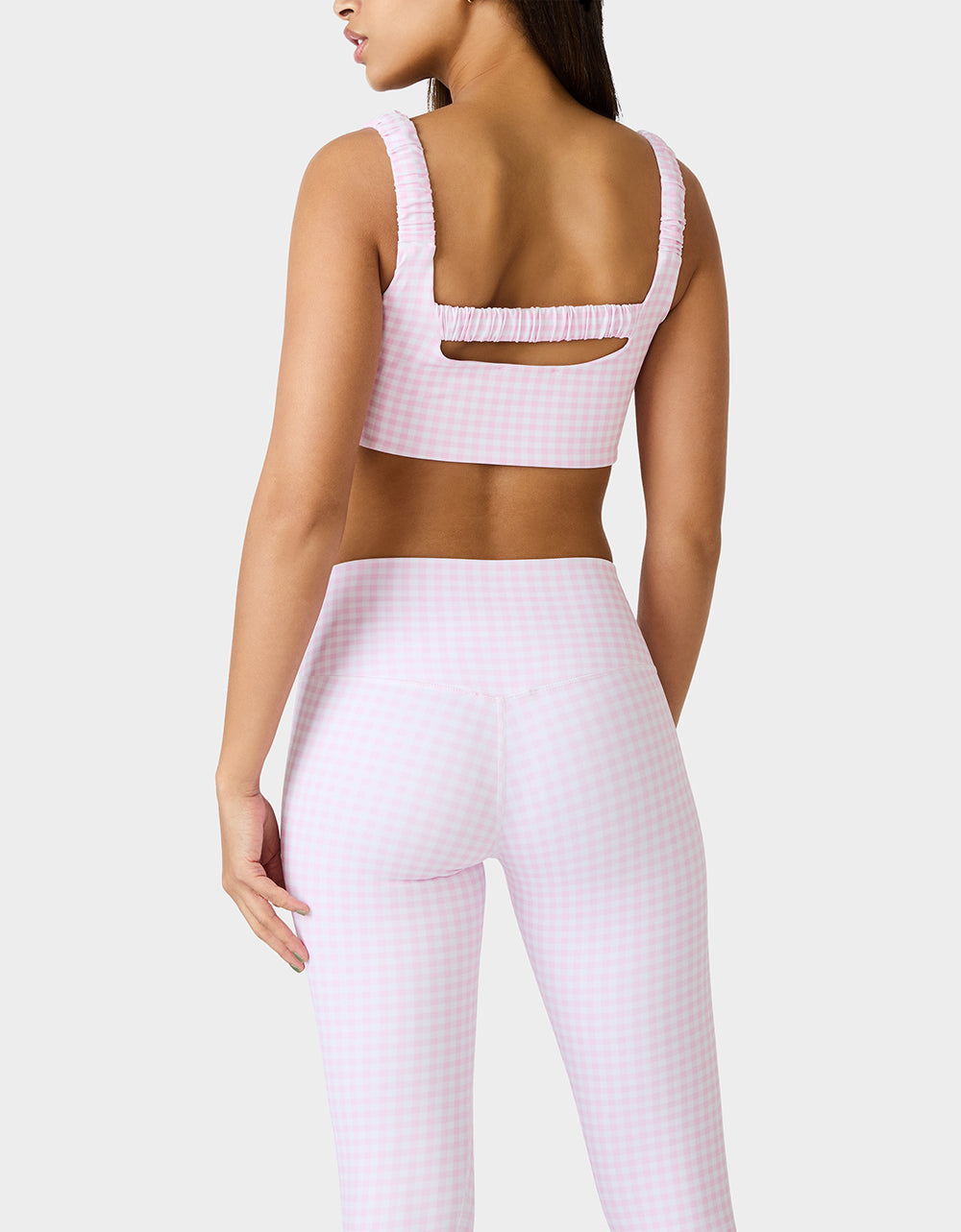 GINGHAM PRINT BRA TOP PINK MULTI