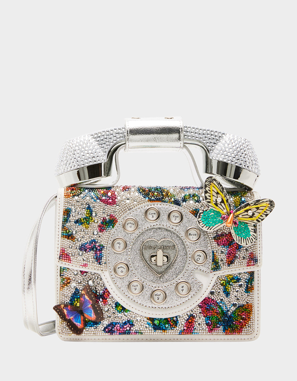 KITSCH BUTTERFLY PHONE BAG SILVER/MULTI