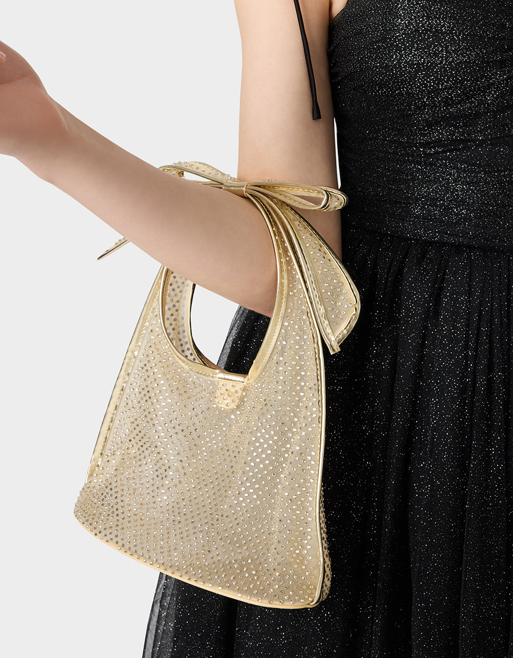 BOW MINI MESH TOTE PEARL