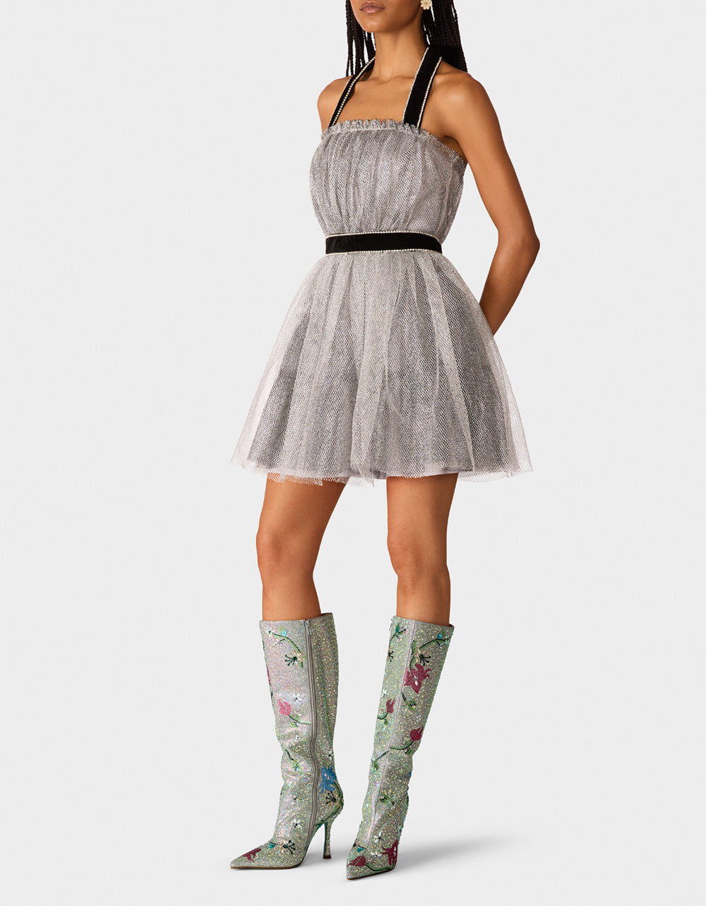 SILVER & BLACK TULLE DRESS
