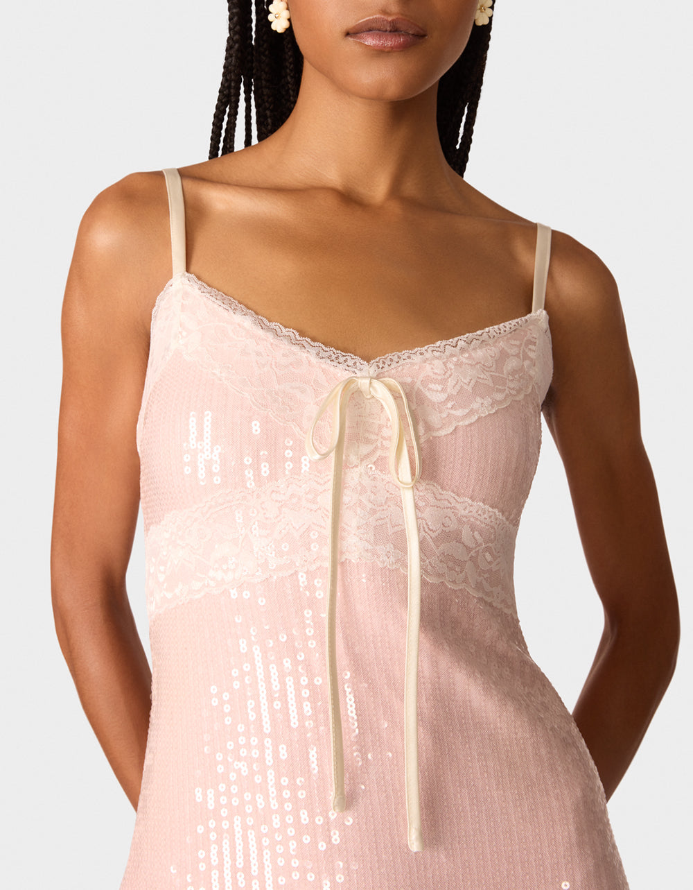 PINK & WHITE SLIP DRESS