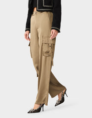 SILK UTILITY PANTS DARK OLIVE