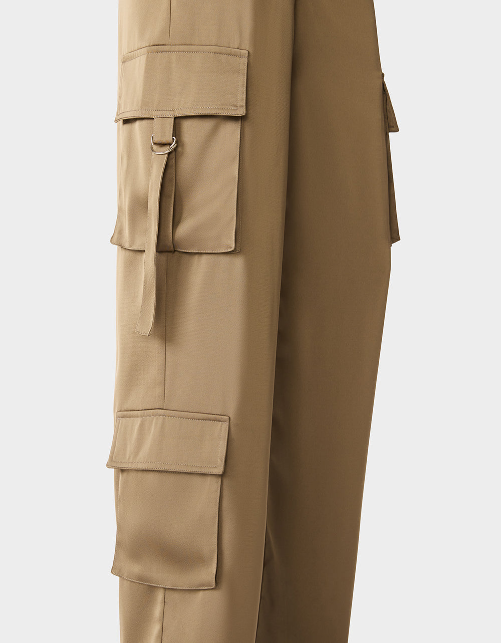 SILK UTILITY PANTS DARK OLIVE