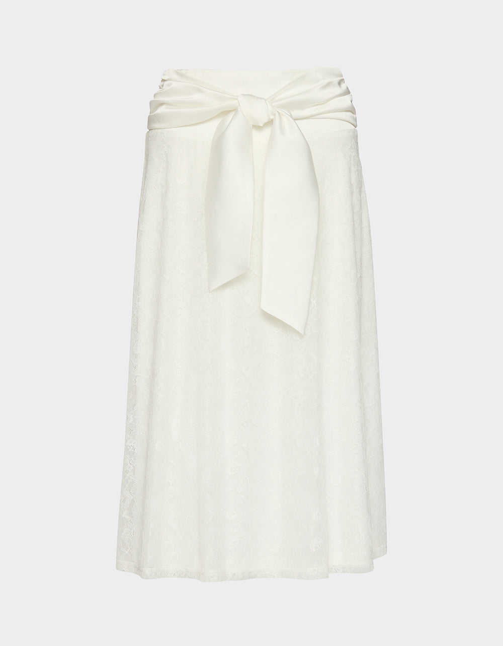 TIE ME LACE MIDI SKIRT WHITE