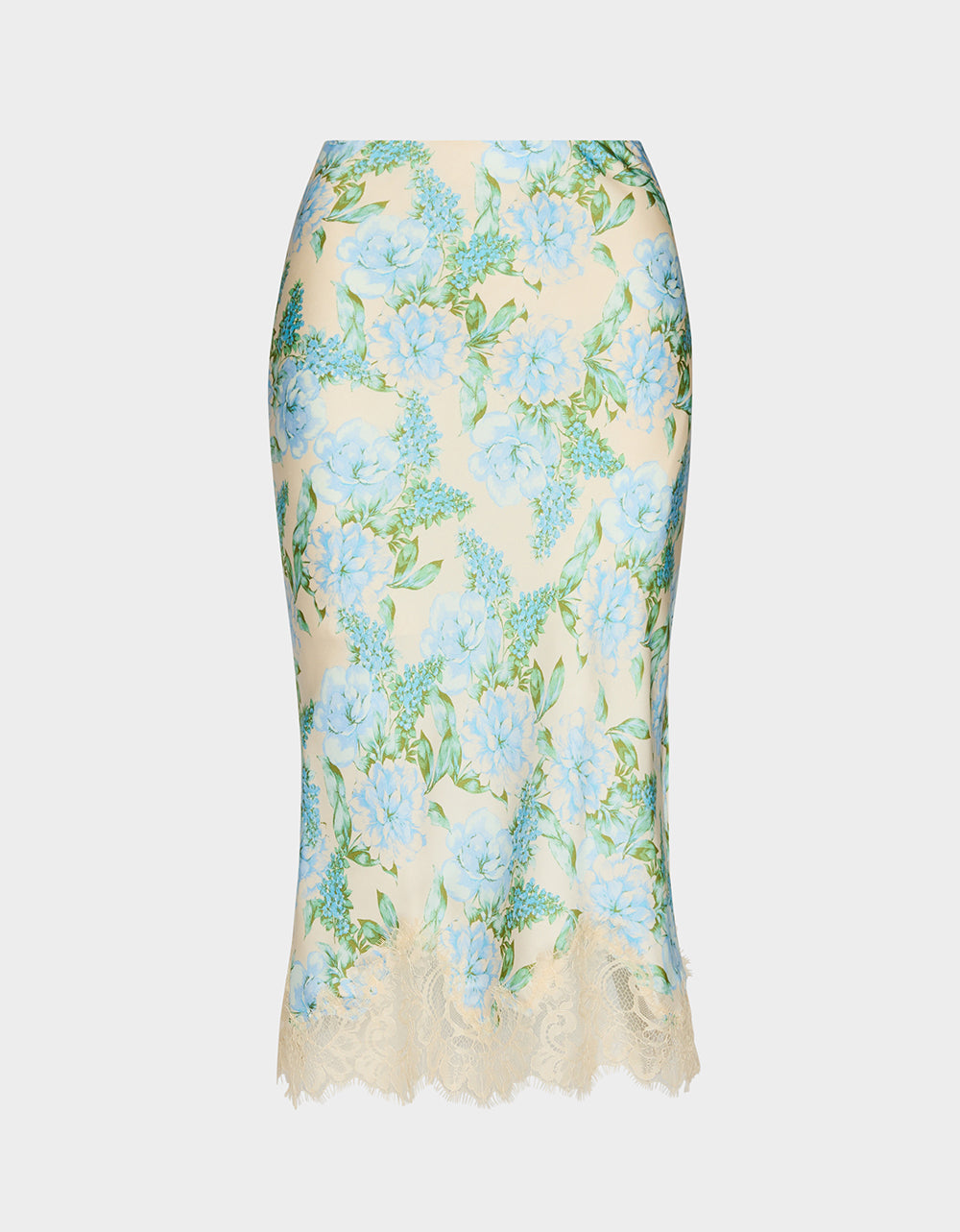 FLORAL SLIP SKIRT LIGHT BLUE