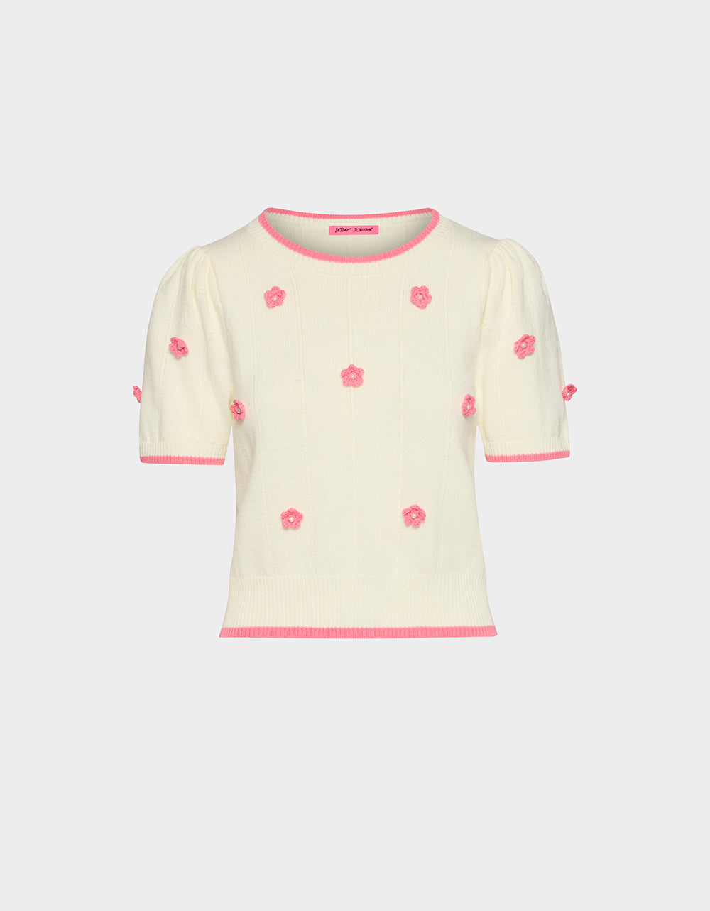 PETAL POP KNIT TOP OFF WHITE