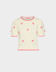 PETAL POP KNIT TOP OFF WHITE