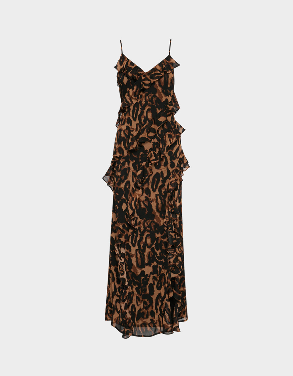 WILD RUFFLE MAXI DRESS LEOPARD