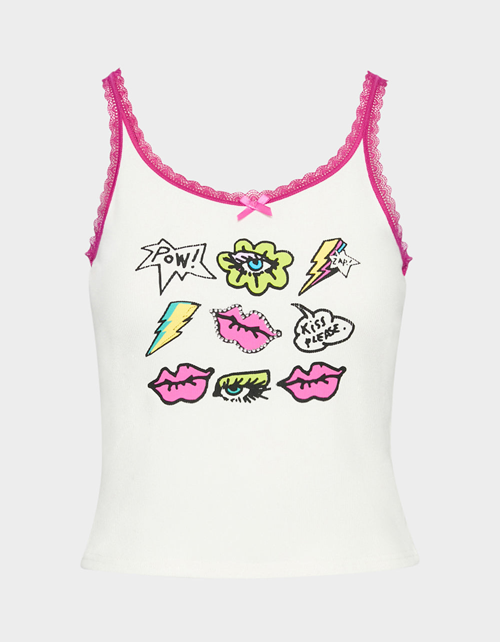 BETSEY ICON CLUSTER TANK WHITE