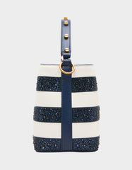 AHOY, GORGEOUS RHINESTONE STRIPE NAVY MULTI