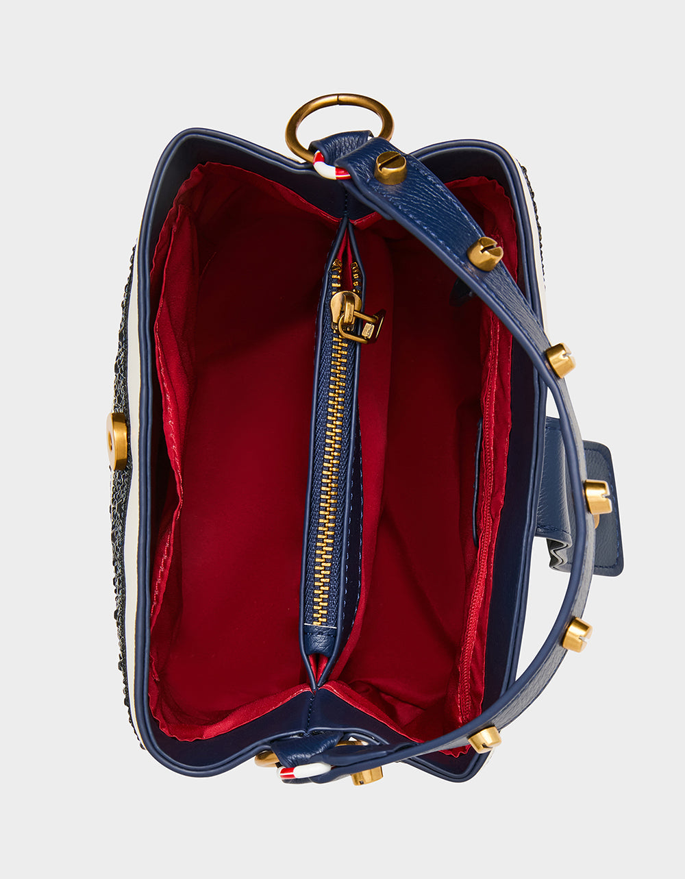 AHOY, GORGEOUS RHINESTONE STRIPE NAVY MULTI