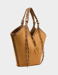SUEDE TULIP TOTE TAN