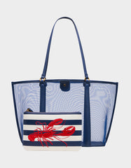 HOTTER THAN BUTTER MESH TOTE W NAVY