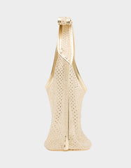BOW MINI MESH TOTE GOLD