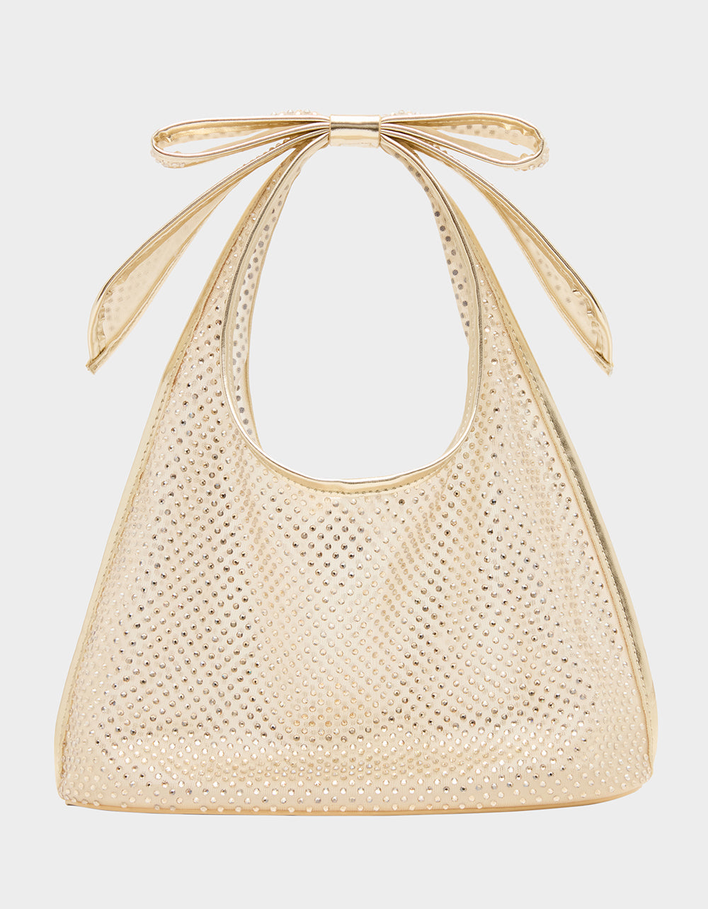 BOW MINI MESH TOTE GOLD