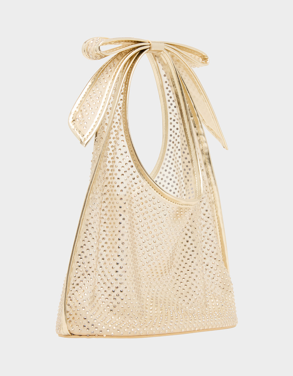 BOW MINI MESH TOTE GOLD