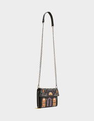 BOO & BREAKFAST WALLET ON CHAIN BLACK/MULTI