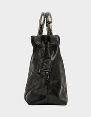 SNAKE RING HANDLE POUCH BLACK