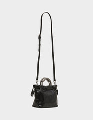 SNAKE RING HANDLE POUCH BLACK