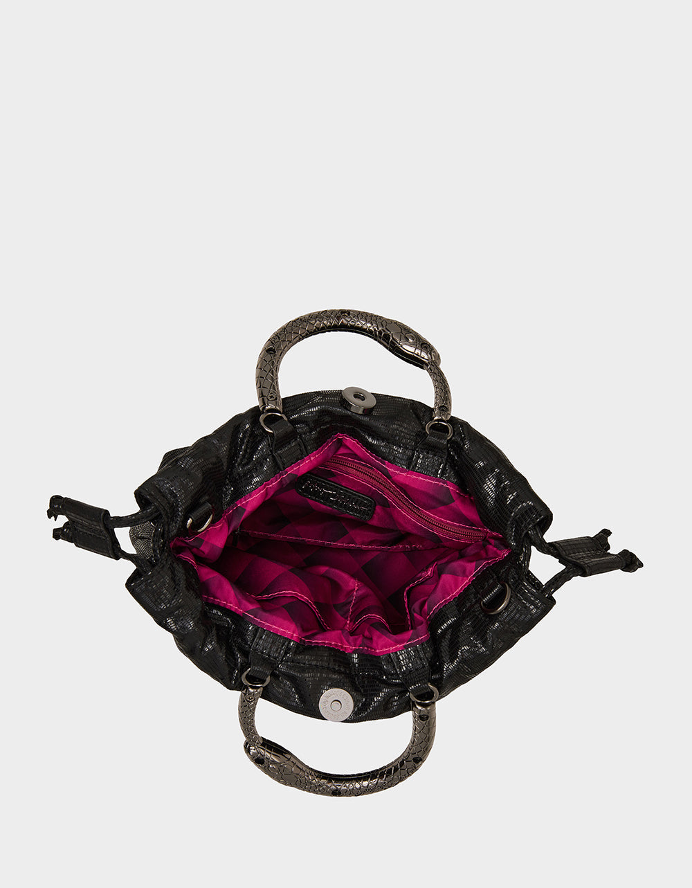SNAKE RING HANDLE POUCH BLACK