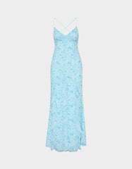PETAL BREEZE MAXI DRESS BLUE