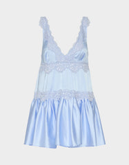 SWEET SATIN SWING DRESS LIGHT BLUE