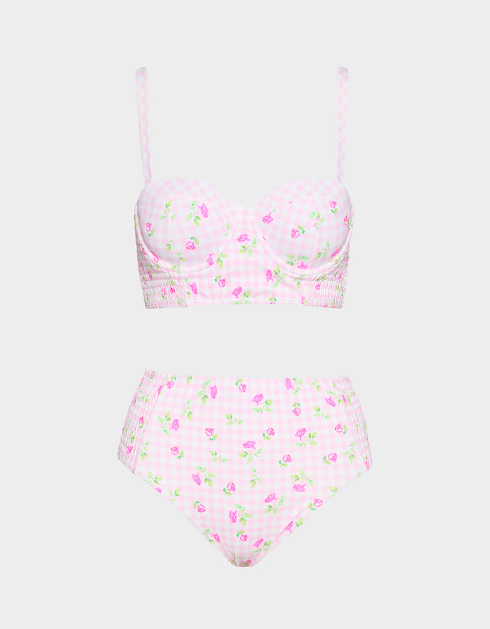 GINGHAM ROSE BIKINI SET PINK